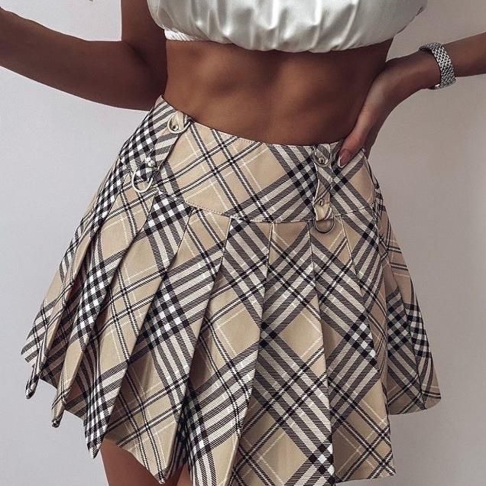 Tiger Mist Camil Skirt- plaid mini skirt